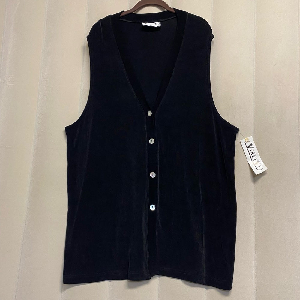 Vintage Vikki Vi California Women’s Vest Tunic 2X Button Front Dead Stock NWT